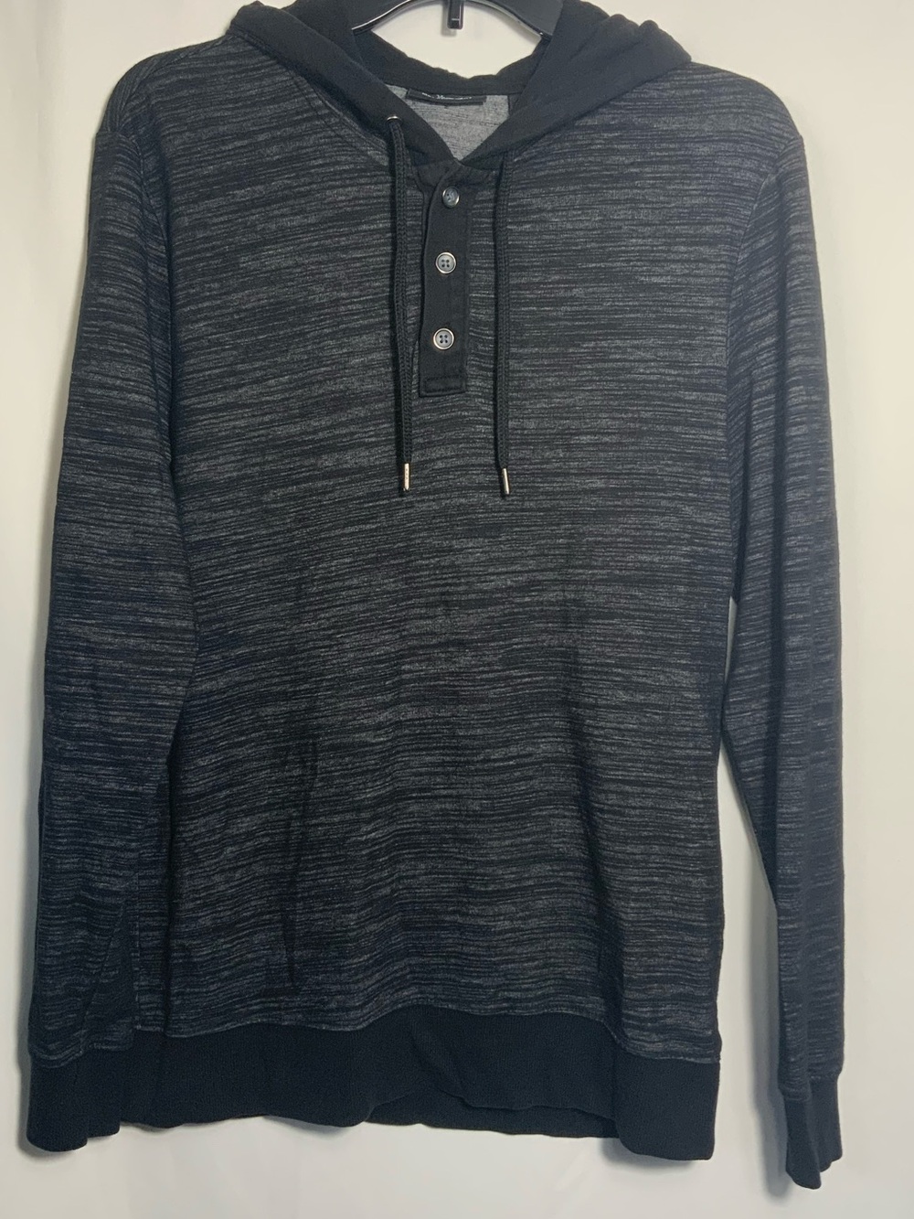 Marc Anthony Black and Gray Hooded Jacket